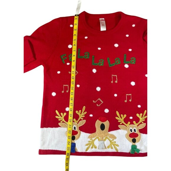 Holiday Time Women's Red Christmas Sweater Reindeer Singing Size XL - Picture 12 of 15